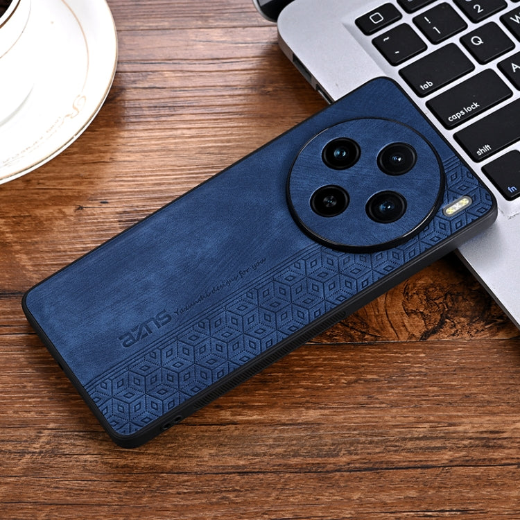 For vivo X100s AZNS 3D Embossed Skin Feel Phone Case(Sapphire Blue)