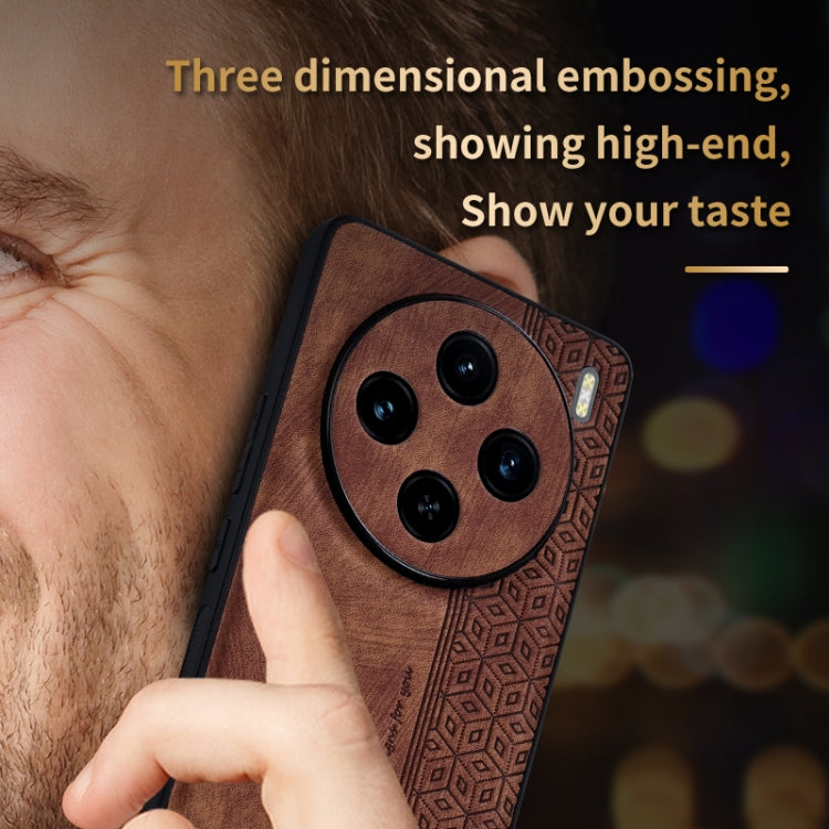 For vivo X100s AZNS 3D Embossed Skin Feel Phone Case(Purple)