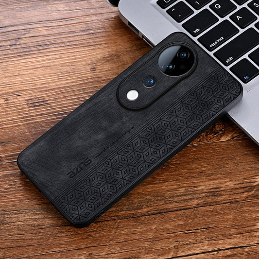 For vivo S19 Pro AZNS 3D Embossed Skin Feel Phone Case(Black)