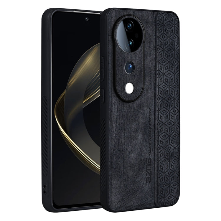 For vivo S19 AZNS 3D Embossed Skin Feel Phone Case(Black)