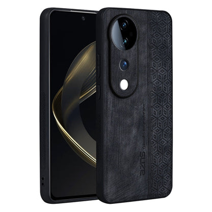 For vivo S19 AZNS 3D Embossed Skin Feel Phone Case(Black)
