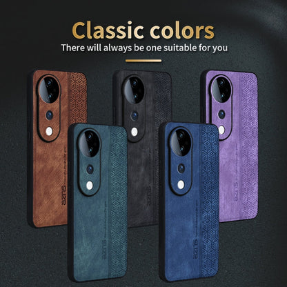 For vivo S19 AZNS 3D Embossed Skin Feel Phone Case(Brown)
