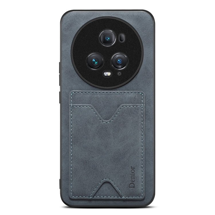 Pour Honor Magic5 Ultimate Denior Étui de téléphone avec fente pour cartes en cuir PU (Gris)