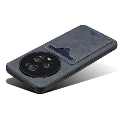 Pour Honor Magic5 Ultimate Denior Étui de téléphone avec fente pour cartes en cuir PU (Gris)