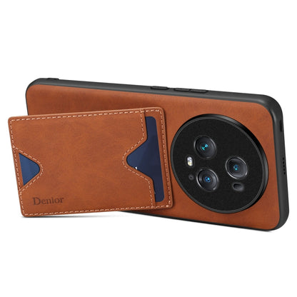 Pour Honor Magic5 Ultimate Denior Étui de téléphone avec fente pour cartes en cuir PU (Gris)