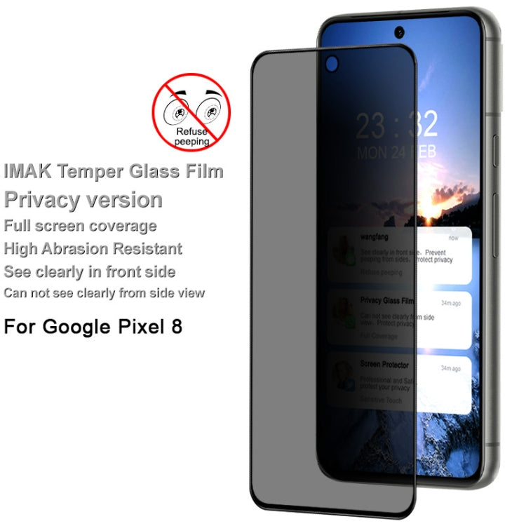 For Google Pixel 8 imak HD Full Screen Anti-spy Tempered Glass Protective Film