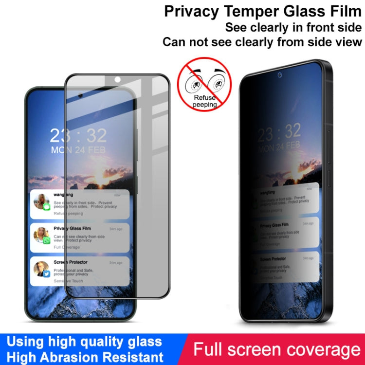 Pour Samsung Galaxy S24 5G imak Film de protection en verre trempé anti-espion plein écran HD