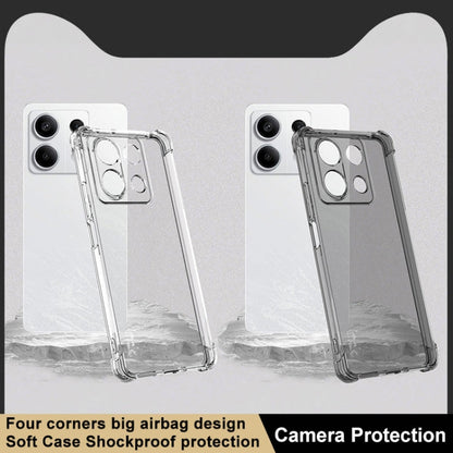 For Xiaomi Redmi Note 13 5G Global imak Shockproof Airbag TPU Phone Case(Transparent Black)