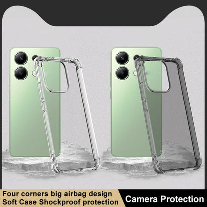 Pour Xiaomi Redmi Note 13 4G Global imak Coque antichoc airbag en TPU (Noir transparent)
