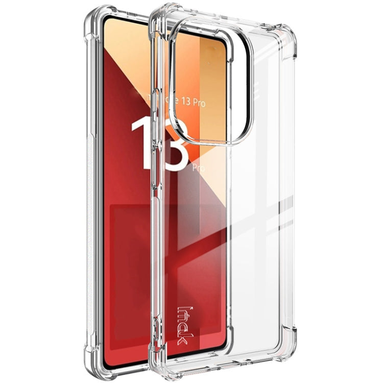 Pour Xiaomi Redmi Note 13 Pro 4G Global imak Étui de téléphone antichoc en TPU avec coussin d'air (Transparent)