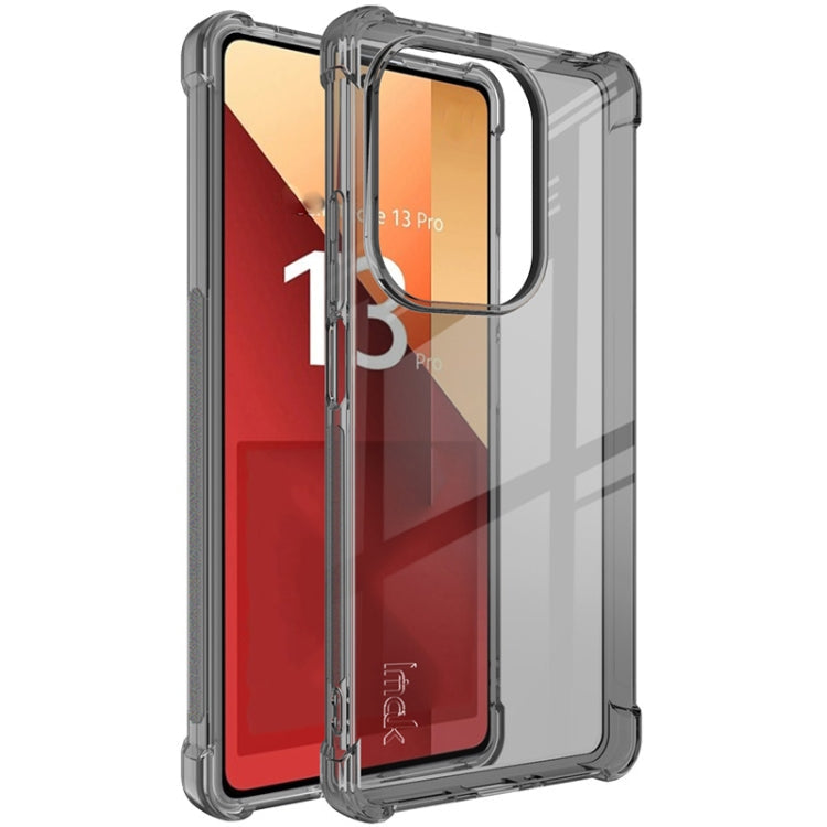Pour Xiaomi Redmi Note 13 Pro 4G Global Coque de téléphone TPU antichoc imak Airbag (Noir Transparent)