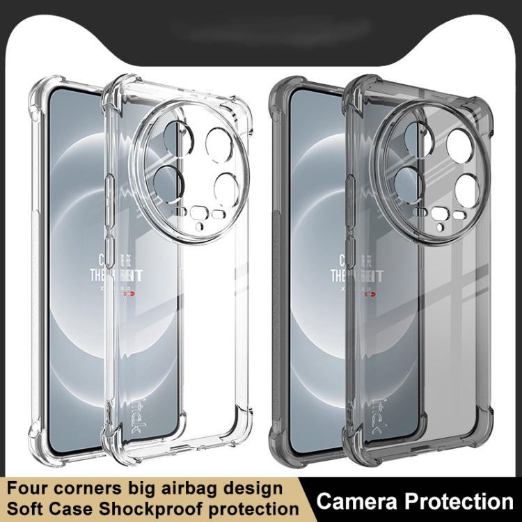 Pour Xiaomi 14 Ultra 5G, coque de téléphone en TPU antichoc imak Airbag (noir transparent)