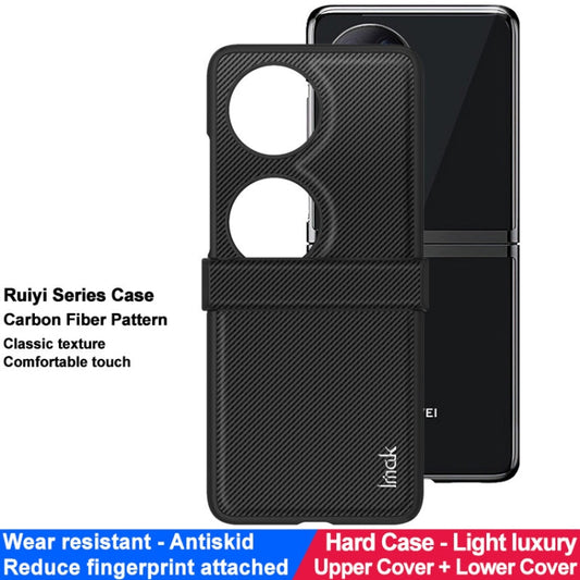 Pour la coque de téléphone Huawei Pocket 2 imak Ruiyi Series en fibre de carbone PU + PC