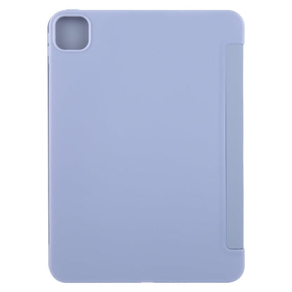 For iPad Air 11 2026 / 2025 / 2024 GEBEI 3-folding Holder Shockproof Flip Leather Tablet Case(Light Purple)
