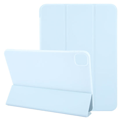 For iPad Air 11 2026 / 2025 / 2024 GEBEI 3-folding Holder Shockproof Flip Leather Tablet Case(Sky Blue)