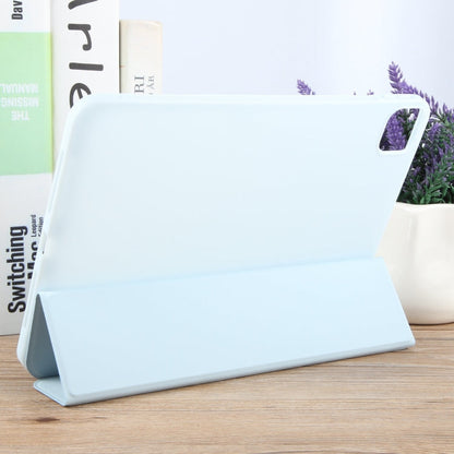 For iPad Air 11 2026 / 2025 / 2024 GEBEI 3-folding Holder Shockproof Flip Leather Tablet Case(Sky Blue)