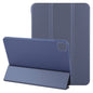For iPad Air 11 2026 / 2025 / 2024 GEBEI 3-folding Holder Shockproof Flip Leather Tablet Case(Dark Blue)