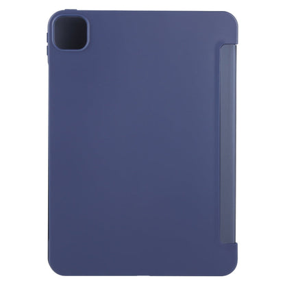 For iPad Air 11 2026 / 2025 / 2024 GEBEI 3-folding Holder Shockproof Flip Leather Tablet Case(Dark Blue)