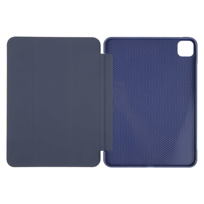 For iPad Air 11 2026 / 2025 / 2024 GEBEI 3-folding Holder Shockproof Flip Leather Tablet Case(Dark Blue)