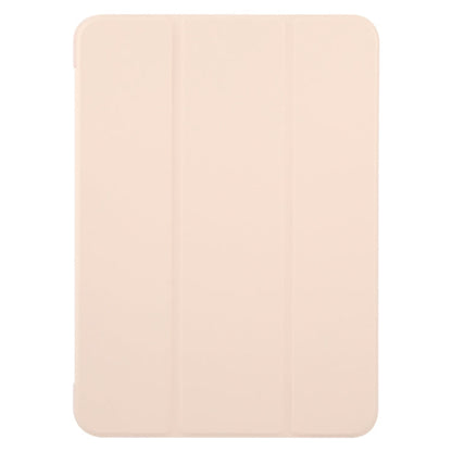 For iPad Air 11 2026 / 2025 / 2024 GEBEI 3-folding Holder Shockproof Flip Leather Tablet Case(Pink)
