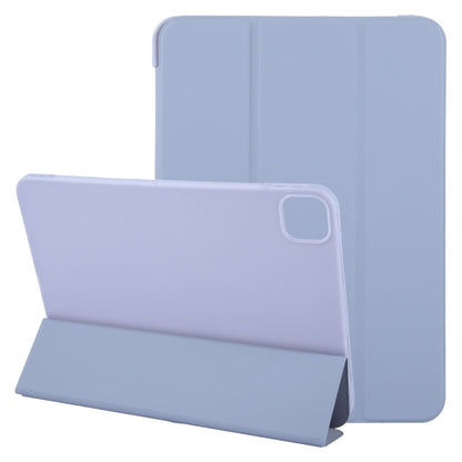 For iPad Pro 11 2025 / 2024 GEBEI 3-folding Holder Shockproof Flip Leather Tablet Case(Light Purple)
