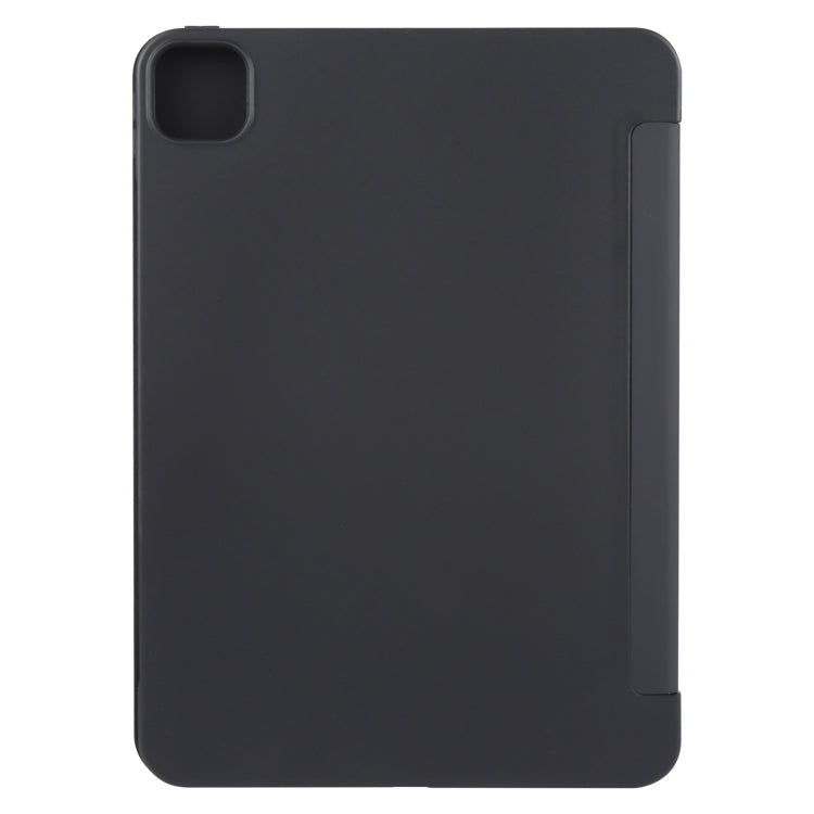 For iPad Pro 11 2025 / 2024 GEBEI 3-folding Holder Shockproof Flip Leather Tablet Case(Black)