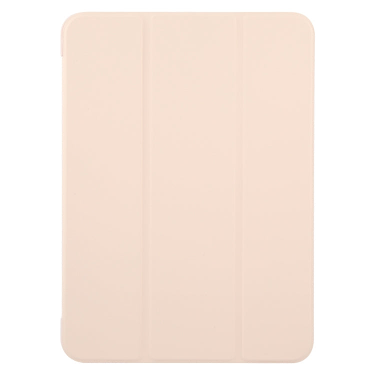 For iPad Pro 11 2025 / 2024 GEBEI 3-folding Holder Shockproof Flip Leather Tablet Case(Pink)