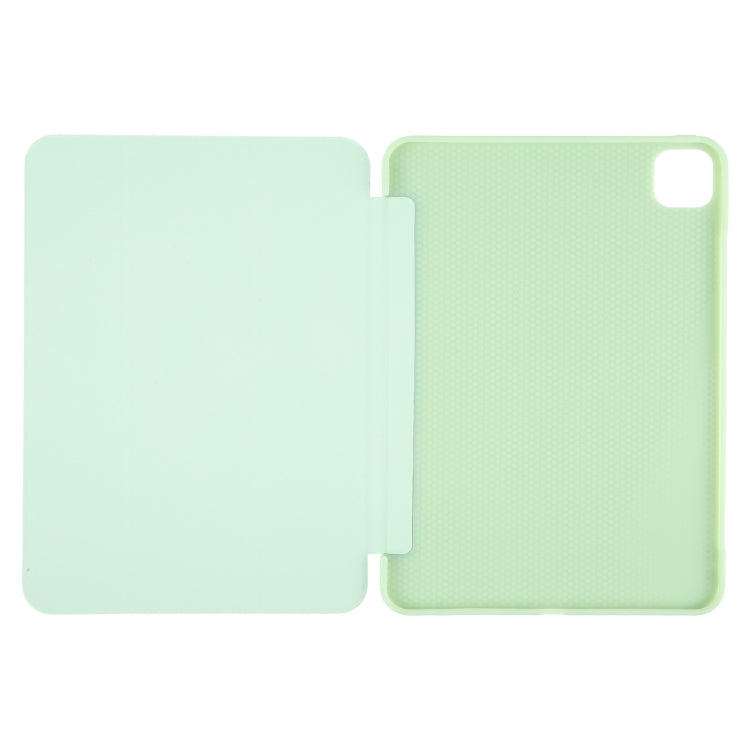 For iPad Pro 11 2025 / 2024 GEBEI 3-folding Holder Shockproof Flip Leather Tablet Case(Green)