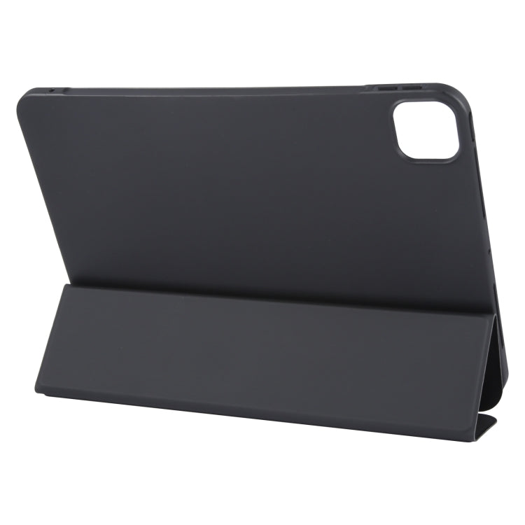 For iPad Air 13 2026 / 2025 / 2024 GEBEI 3-folding Holder Shockproof Flip Leather Tablet Case(Black)