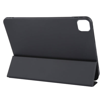 For iPad Air 13 2026 / 2025 / 2024 GEBEI 3-folding Holder Shockproof Flip Leather Tablet Case(Black)