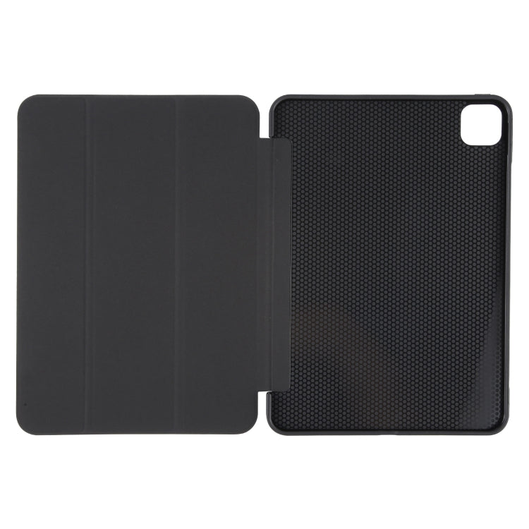 For iPad Air 13 2026 / 2025 / 2024 GEBEI 3-folding Holder Shockproof Flip Leather Tablet Case(Black)