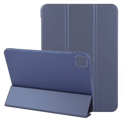 For iPad Air 13 2026 / 2025 / 2024 GEBEI 3-folding Holder Shockproof Flip Leather Tablet Case(Dark Blue)