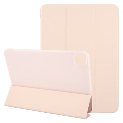 For iPad Air 13 2026 / 2025 / 2024 GEBEI 3-folding Holder Shockproof Flip Leather Tablet Case(Pink)