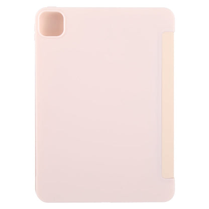 For iPad Air 13 2026 / 2025 / 2024 GEBEI 3-folding Holder Shockproof Flip Leather Tablet Case(Pink)