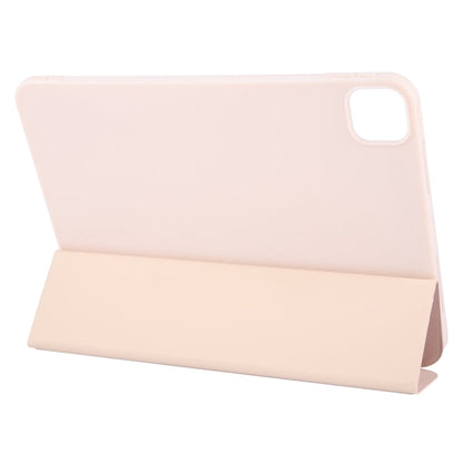 For iPad Air 13 2026 / 2025 / 2024 GEBEI 3-folding Holder Shockproof Flip Leather Tablet Case(Pink)