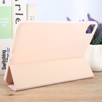 For iPad Air 13 2026 / 2025 / 2024 GEBEI 3-folding Holder Shockproof Flip Leather Tablet Case(Pink)