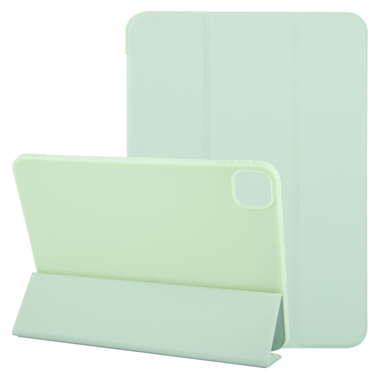 For iPad Air 13 2026 / 2025 / 2024 GEBEI 3-folding Holder Shockproof Flip Leather Tablet Case(Green)