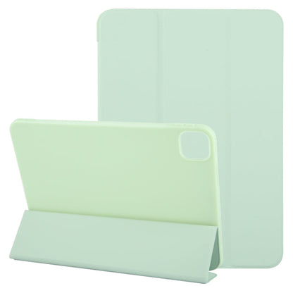 For iPad Air 13 2026 / 2025 / 2024 GEBEI 3-folding Holder Shockproof Flip Leather Tablet Case(Green)