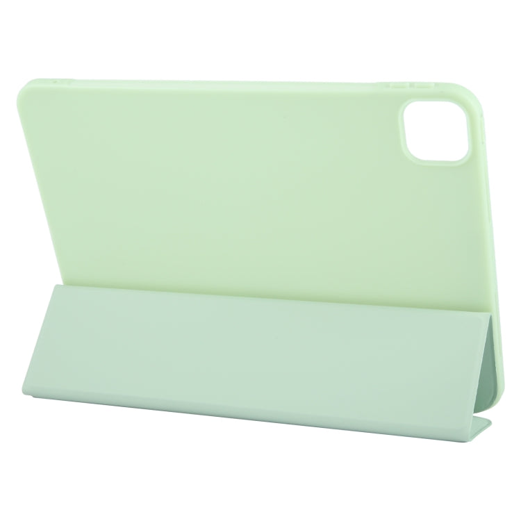For iPad Air 13 2026 / 2025 / 2024 GEBEI 3-folding Holder Shockproof Flip Leather Tablet Case(Green)