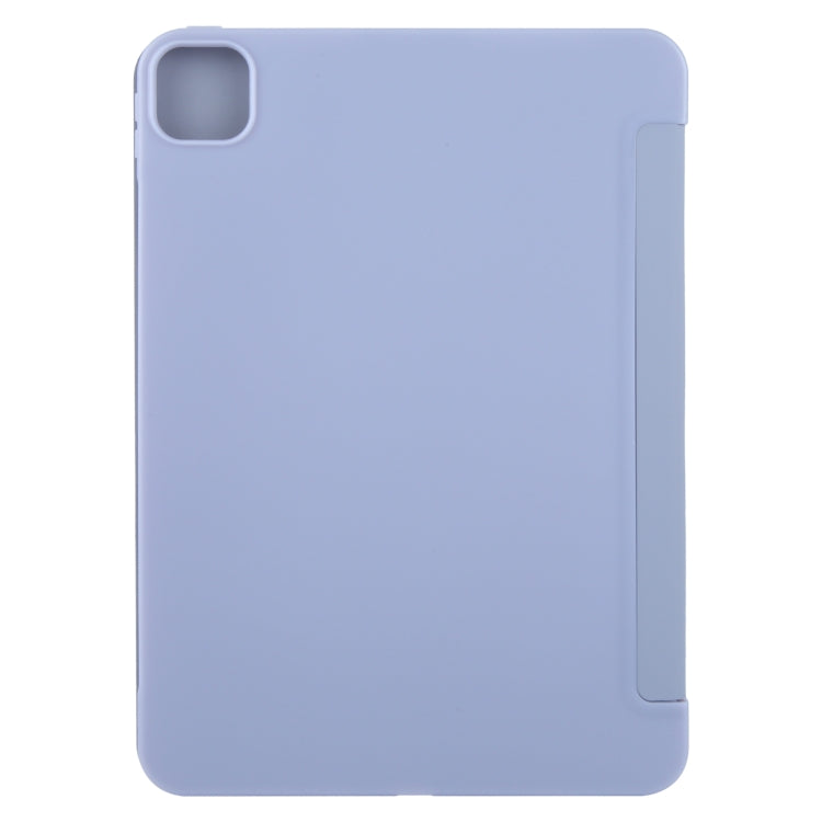For iPad Pro 13 2025 / 2024 GEBEI 3-folding Holder Shockproof Flip Leather Tablet Case(Light Purple)