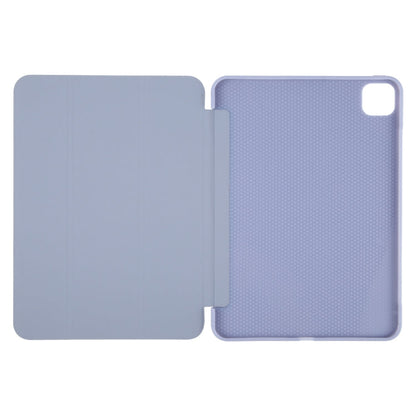 For iPad Pro 13 2025 / 2024 GEBEI 3-folding Holder Shockproof Flip Leather Tablet Case(Light Purple)