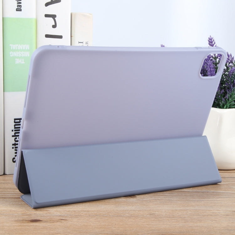 For iPad Pro 13 2025 / 2024 GEBEI 3-folding Holder Shockproof Flip Leather Tablet Case(Light Purple)