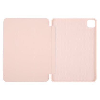 For iPad Pro 13 2025 / 2024 GEBEI 3-folding Holder Shockproof Flip Leather Tablet Case(Pink)