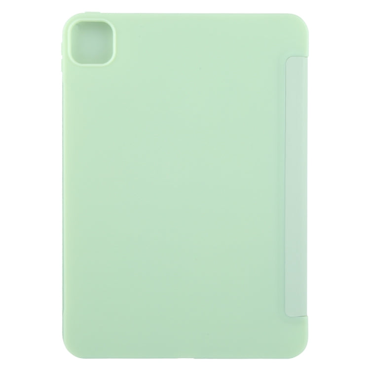 For iPad Pro 13 2025 / 2024 GEBEI 3-folding Holder Shockproof Flip Leather Tablet Case(Green)