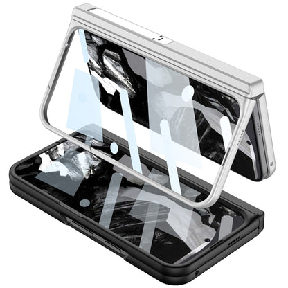 For Google Pixel 9 Pro Fold GKK Integrated Magsafe Fold Hinge Full Coverage Phone Case with Holder(White)