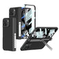 Pour l'étui de téléphone en cuir avec support intégré GKK pour Google Pixel 9 Pro Fold (Noir Fibre de Carbone)