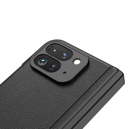 Pour l'étui de téléphone en cuir avec support intégré GKK pour Google Pixel 9 Pro Fold (Noir Fibre de Carbone)