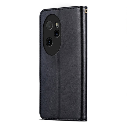 For Honor 100 Pro AZNS Sheepskin Texture Flip Leather Phone Case(Black)
