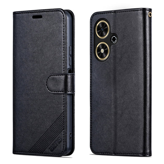 Pour Honor Play 50 / 50m 5G AZNS Étui de téléphone en cuir à rabat texturé en peau de mouton (Noir)