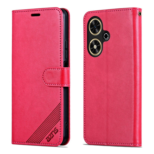 Pour Honor Play 50 / 50m 5G AZNS Étui portefeuille en cuir texturé peau de mouton (Rouge)